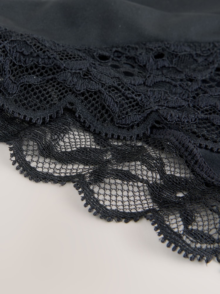 Black Ultimate Comfort Lace Back High Leg Knickers - Image 2 of 3