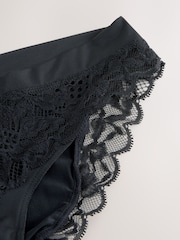 Black Ultimate Comfort Lace Back High Leg Knickers - Image 3 of 3