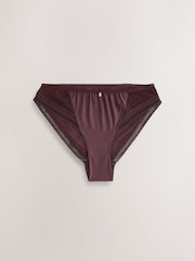 Plum Purple Lace and Microfibre High Leg Knickers - Image 1 of 3