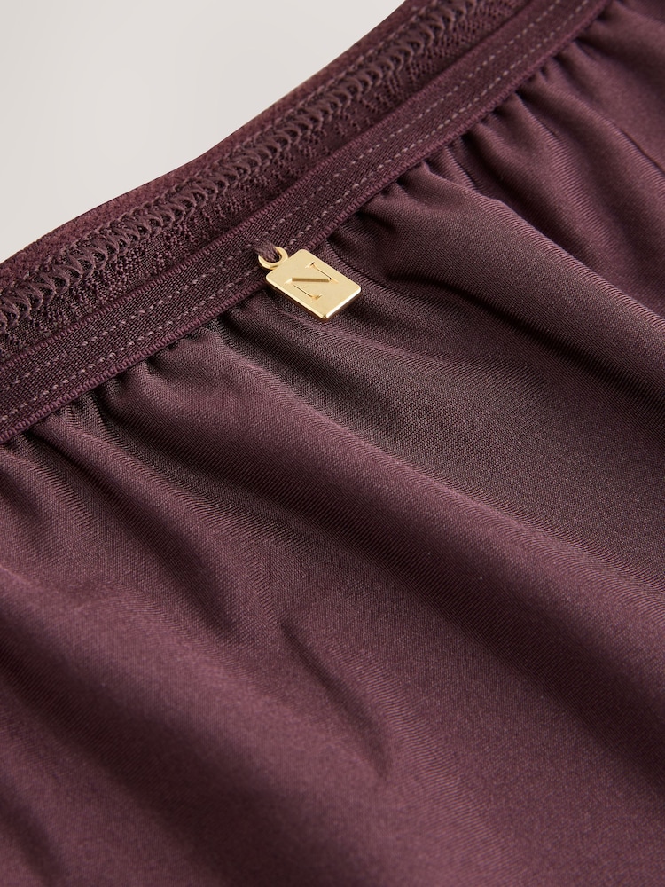 Plum Purple Lace and Microfibre High Leg Knickers - Image 2 of 3
