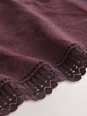 Plum Purple Lace and Microfibre High Leg Knickers - Image 3 of 3