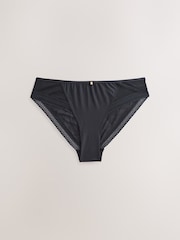 Black Lace and Microfibre High Leg Knickers - Image 1 of 3