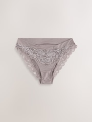 Taupe Ultimate Comfort Lace Back High Leg Knickers - Image 1 of 3