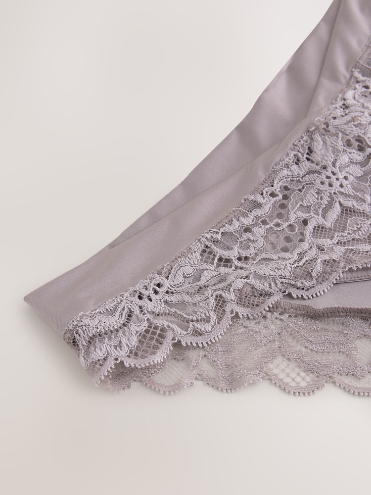 Taupe Ultimate Comfort Lace Back High Leg Knickers - Image 2 of 3