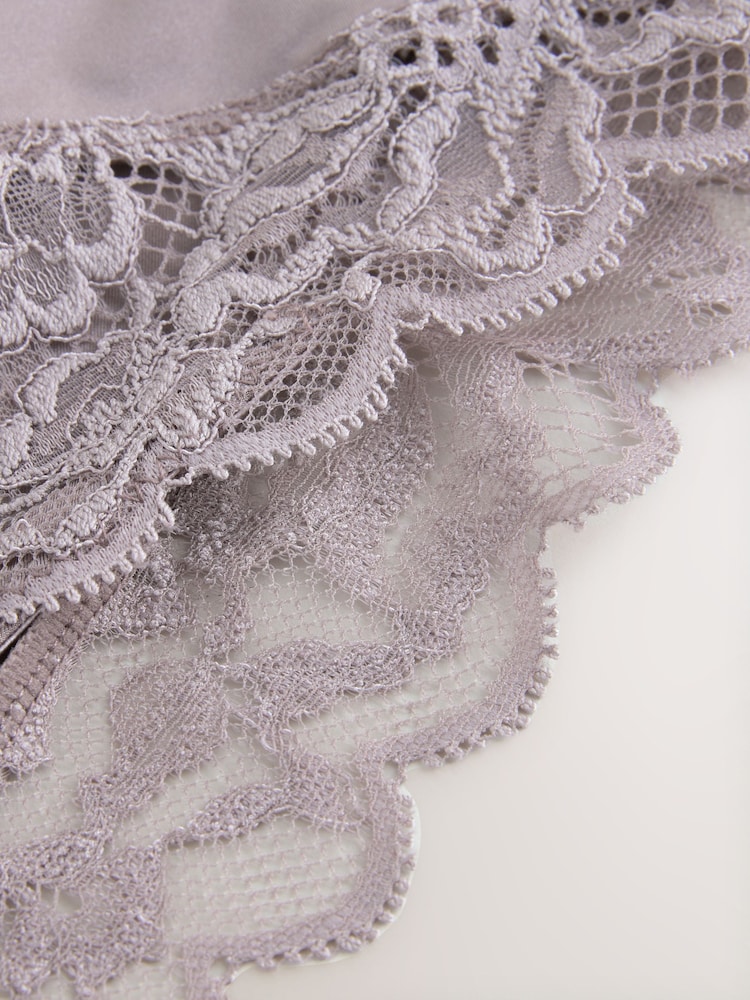 Taupe Ultimate Comfort Lace Back High Leg Knickers - Image 3 of 3