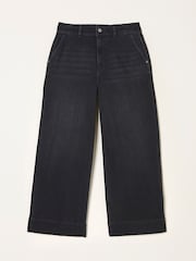FatFace Hove Washed Black Wide Leg Crop Jeans - Image 1 of 1