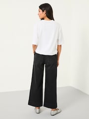 FatFace Hove Washed Black Wide Leg Crop Jeans - Image 2 of 6