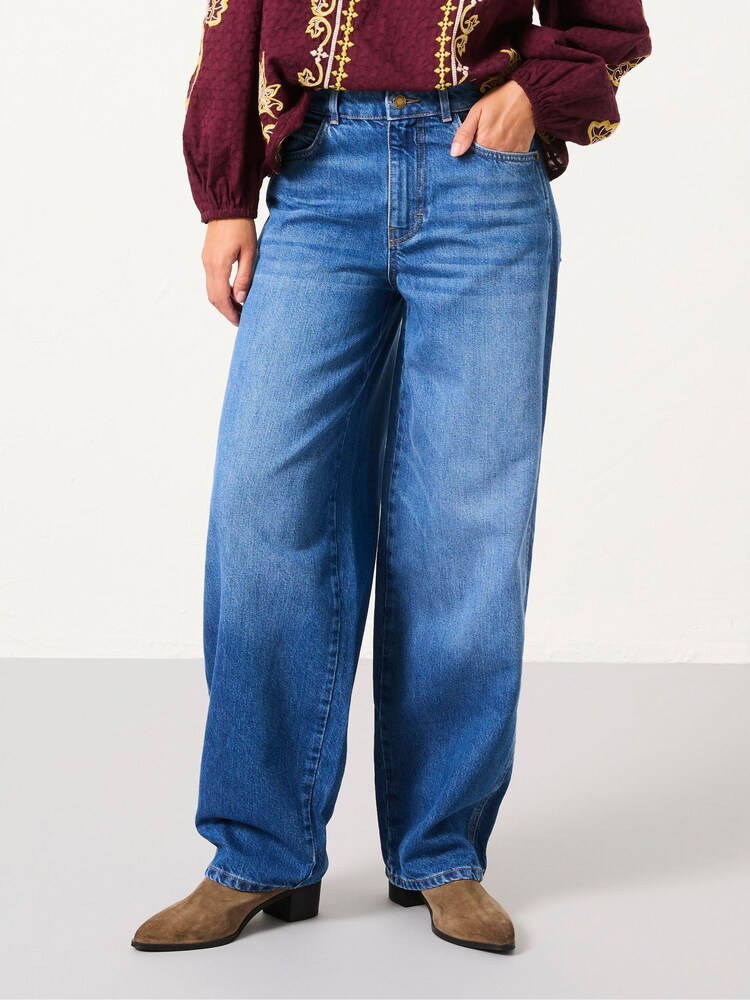 FatFace Blue Denim Willow Wide Leg Jeans - Image 1 of 7 FatFace Blue Denim Willow Wide Leg Jeans - Image 1 of 7