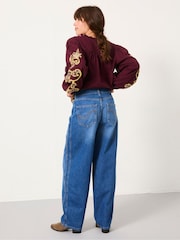 FatFace Blue Denim Willow Wide Leg Jeans - Image 2 of 7