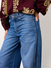 FatFace Blue Denim Willow Wide Leg Jeans - Image 4 of 7