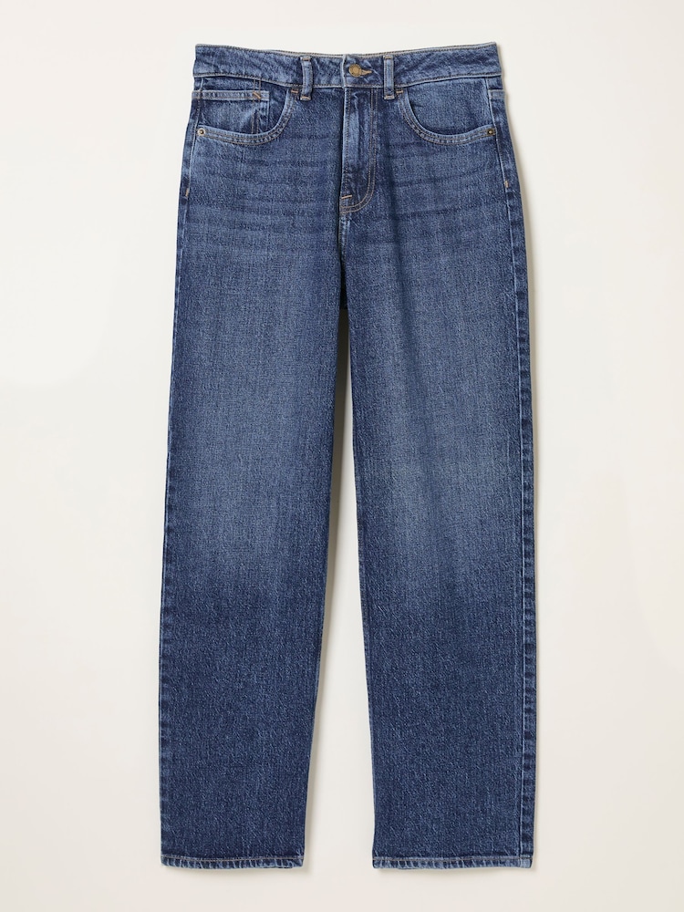 FatFace Filby Blue Denim Relaxed Straight Jeans - Image 1 of 1