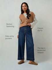 Džinsa tumši zils - FatFace platu kāju īsi džinsi - Attēls 9 no 10