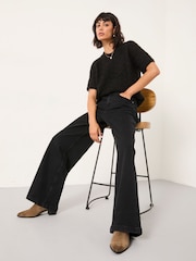 FatFace Welling Black Wide Leg Jeans - Image 4 of 7