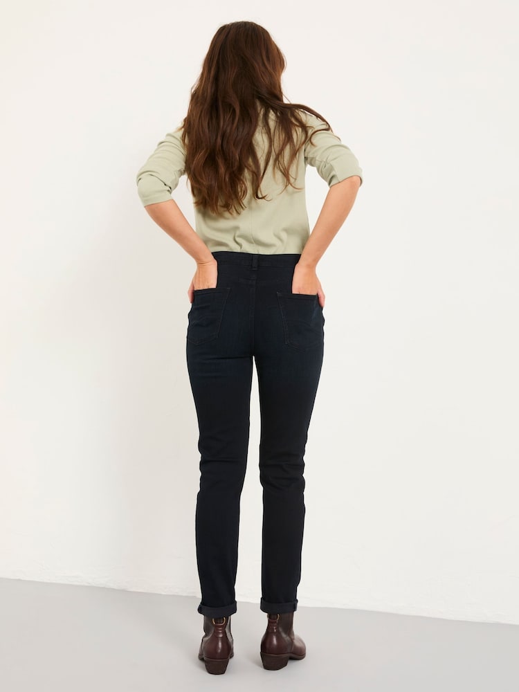 FatFace Chesham Denim Dark Blue Girlfriend Jeans - Image 2 of 5 FatFace Chesham Denim Dark Blue Girlfriend Jeans - Image 2 of 5