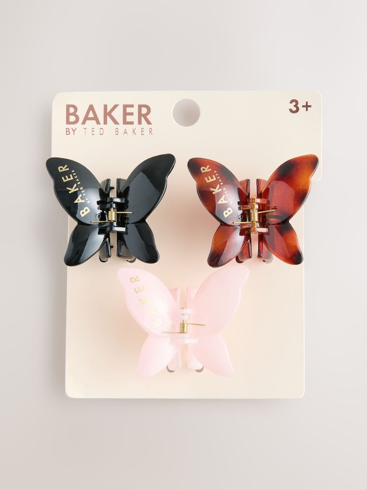Baker by Ted Baker Girls Multi Back to School Butterfly Wing Claw Clips 3 Pack - Image 1 of 8