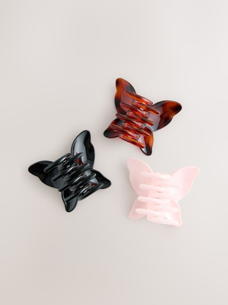 Baker by Ted Baker Girls Multi Back to School Butterfly Wing Claw Clips 3 Pack - Image 2 of 8