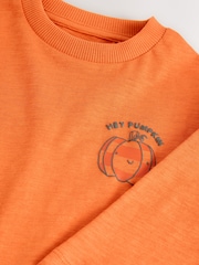 Orange Pumpkin Halloween Long Sleeve Graphic Print T-Shirt (3mths-7yrs) - Image 6 of 6