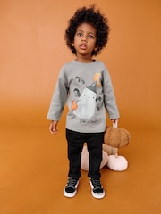 Grey Ghost Halloween Long Sleeve Graphic Print T-Shirt (3mths-7yrs) - Image 2 of 5