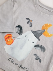 Grey Ghost Halloween Long Sleeve Graphic Print T-Shirt (3mths-7yrs) - Image 5 of 5
