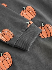 Grey/Orange Pumpkin Halloween Long Sleeve Graphic Print T-Shirt (3mths-7yrs) - Image 7 of 7