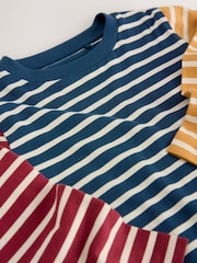 Navy/White Hotchpotch 100% Cotton Long Sleeve Stripe T-Shirt (3mths-7yrs) - Image 4 of 4