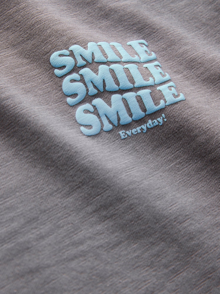 Grey Slogan Long Sleeves Semi Plain T-Shirt (3mths-7yrs) - Image 4 of 4