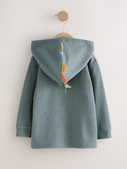Blue Textured Jersey Dino Spikes Hoodie (3mths-7yrs) - Image 2 of 5