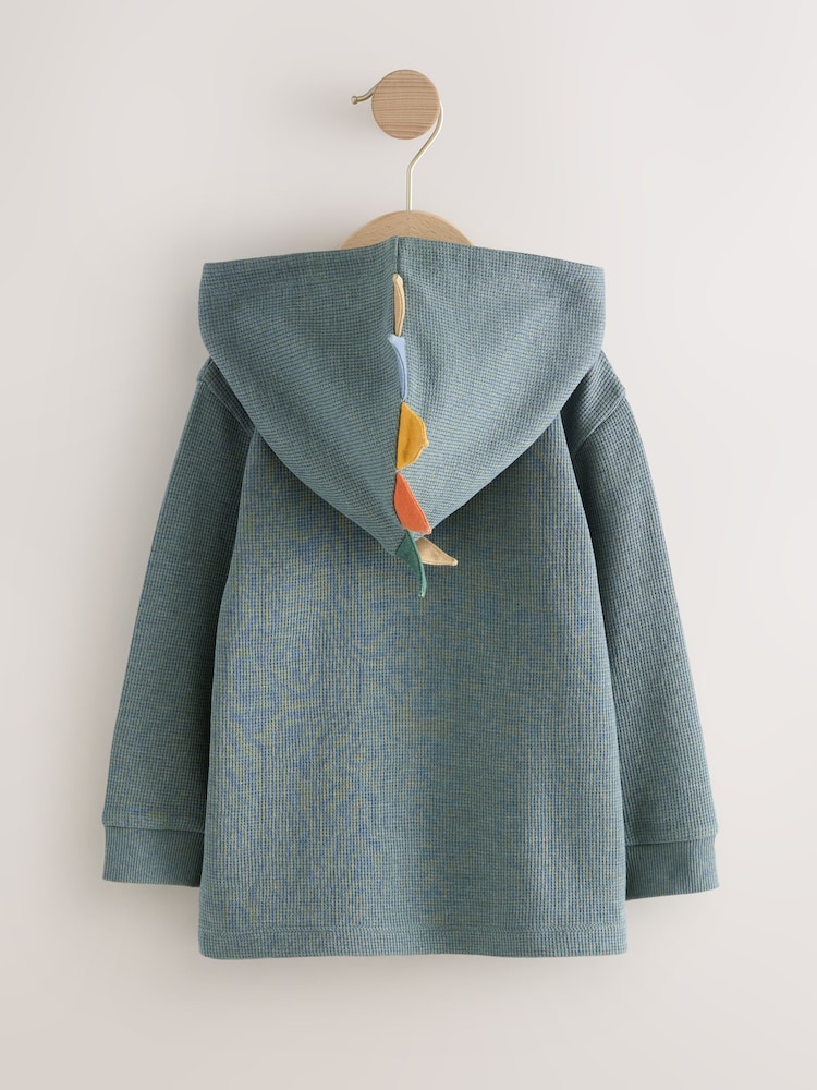 Blue Textured Jersey Dino Spikes Hoodie (3mths-7yrs) - Image 2 of 5