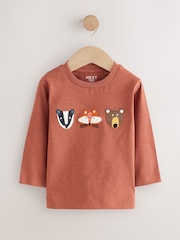 Green Woodland Long Sleeve Appliqué T-Shirt (3mths-7yrs) - Image 1 of 4