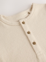 Stone Long Sleeve Henley Neck T-Shirt (3mths-7yrs) - Image 4 of 4