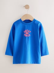 Cobalt Blue Slogan Long Sleeves Semi Plain T-Shirt (3mths-7yrs) - Image 1 of 4