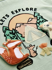 Green Camping Animals Long Sleeve Appliqué T-Shirt (3mths-7yrs) - Image 3 of 6