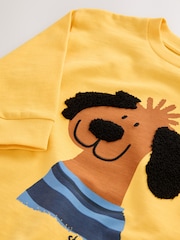 Yellow Boucle Dog Long Sleeve Appliqué T-Shirt (3mths-7yrs) - Image 4 of 4