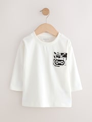 White Transport Interactive Long Sleeve Appliqué T-Shirt (3mths-7yrs) - Image 1 of 7