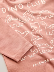 Rust Brown Dinosaur Long Sleeve Back Print T-Shirt (3mths-7yrs) - Image 4 of 4