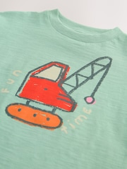 Blue Transport Digger Long Sleeve Graphic Print T-Shirt (3mths-7yrs) - Image 4 of 4