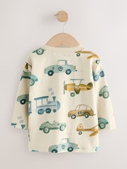 Weiss/Fahrzeug - Langarm-T-Shirt mit Allover-Print aus 100 % Baumwolle (3M.–7J.) - Bild 5 von 7
