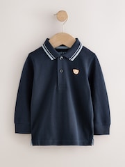 Navy Long Sleeve Polo Shirt (3mths-7yrs) - Image 1 of 4