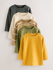 Yellow/Green Long Sleeve T-Shirts 5 Pack (3mths-7yrs) - Image 1 of 8