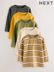 Yellow/Green Long Sleeve T-Shirts 5 Pack (3mths-7yrs) - Image 10 of 10