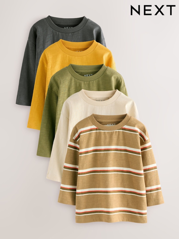 Yellow/Green Long Sleeve T-Shirts 5 Pack (3mths-7yrs) - Image 10 of 10