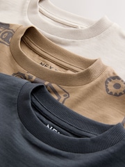 Black/Brown Digger Long Sleeve Graphic Print T-Shirts 3 Pack (3mths-7yrs) - Image 2 of 3