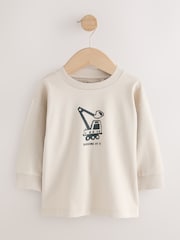 Black/Brown Digger Long Sleeve Graphic Print T-Shirts 3 Pack (3mths-7yrs) - Image 5 of 7