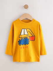 Multi Digger Long Sleeve Graphic Print T-Shirts 3 Pack (3mths-7yrs) - Image 4 of 7