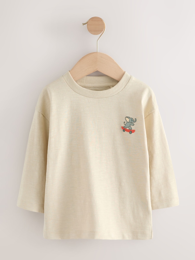 Multi Animals on Transport Long Sleeve T-Shirts 5 Pack (3mths-7yrs) - Image 2 of 9