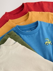 Multi Animals on Transport Long Sleeve T-Shirts 5 Pack (3mths-7yrs) - Image 8 of 9