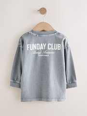 Black/Grey/White Slogan Long Sleeve Graphic Print T-Shirts 3 Pack (3mths-7yrs) - Image 3 of 7