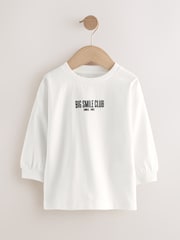 Black/Grey/White Slogan Long Sleeve Graphic Print T-Shirts 3 Pack (3mths-7yrs) - Image 4 of 7