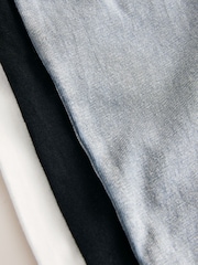 Black/Grey/White Slogan Long Sleeve Graphic Print T-Shirts 3 Pack (3mths-7yrs) - Image 6 of 7