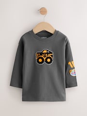 Red Monster Trucks Long Sleeve Graphic Print T-Shirts 3 Pack (3mths-7yrs) - Image 4 of 10